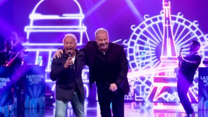 “Chino” Volpato y Miguel Del Sel se reencontraron en el escenario y cantaron un tema en italiano