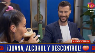¡Alcohol y descontrol en lo de Juana Viale!: Diego Leuco armó un "viajero" en vivo