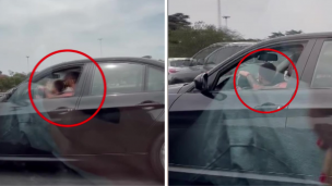 Impudencia total: un hombre puso a un nene al volante en la Autopista Ricchieri