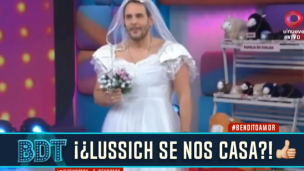 ¡¡Rodrigo Lussich se puso el vestido blanco para proponerle casamiento a un periodista!!