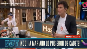 ¡Mariano Martínez fue a hacer de cadete al reality de la cocina!