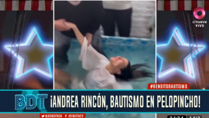 ¡Andrea Rincón se bautizó en una pelopincho!