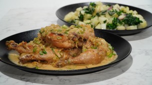 Pollo al verdeo con papas