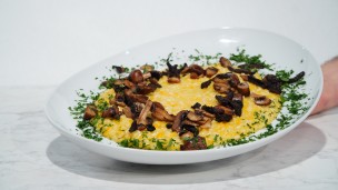 Risotto de hongos y calabaza