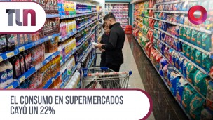 El consumo en supermercados cayó un 22%