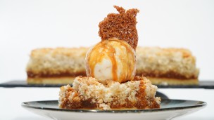 Cuadrados de coco y dulce de leche