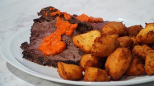 Paleta al horno con papas