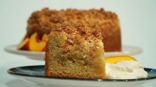 Rica y facil torta matera de durazno y coco