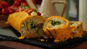 Riquísimo arrollado sin harina de zanahoria y pollo