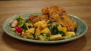 Algo diferente: milanesas de osobuco con ensalada