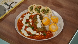 Riquísimo curry de berenjenas y garbanzos