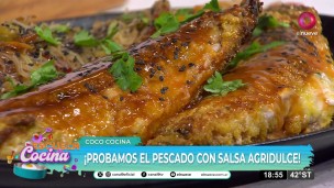 Pescado frito con salsa agridulce