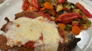 Cocina 100% vegano: milanesa de berenjena extra grande