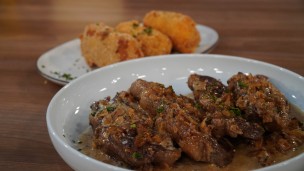 Increíble picaña a la miel con rollitos de zucchini