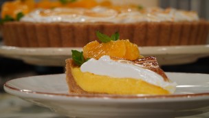 Rica y fácil tarta merengada de mandarinas