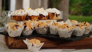 muffins de limón y frutos rojos