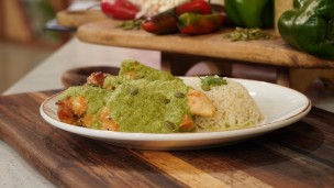 Aprendé a cocinar pollo pipian con arroz
