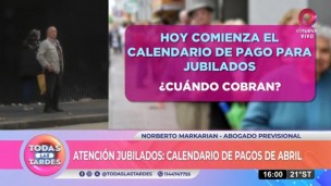 Jubilados: calendario de pagos de abril