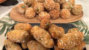 Croquetas de verdura y carne roast beef braseado