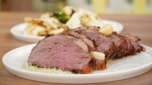 Riquísima picaña al horno con repollos asados