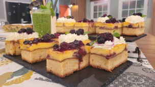 Ricos y fáciles brownie cheesecake de chocolate blanco