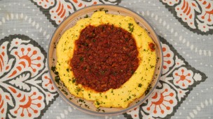 Especial para el frio: polenta con bolognesa 
