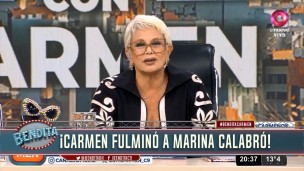 Carmen Barbieri con los tapones de punta.