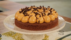 Riquísima tarta de chocolate, banana y dulce de leche 