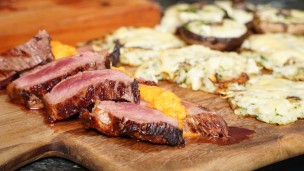 Picaña a la parrilla con salsa romesco