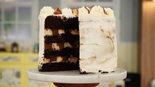 Súper torta de chocolate, maní y dulce de leche