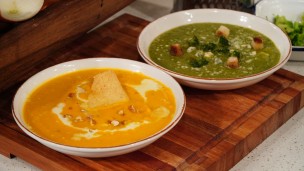 Sopa crema de cabutia y sopa crema de brócoli 
