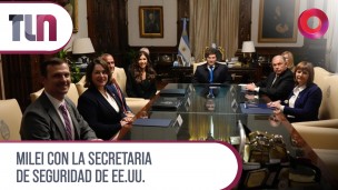 Milei con la secretaria de seguridad de EE.UU.
