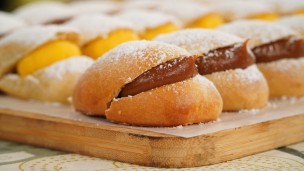 Riquísimos miguelitos con pastelera y dulce de leche