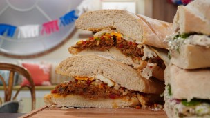 Mega sándwich de baguette 