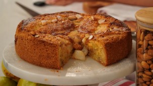 Riquísima tarta bretona con durazno