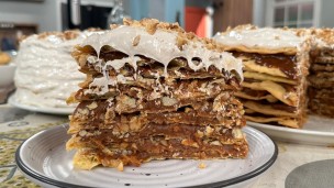 Riquísimo milhojas de dulce de leche y miel de caña