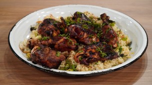 Riquísimo pollo agridulce con arroz 