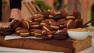 Riquísimos whoopies de chocolate con crema de café