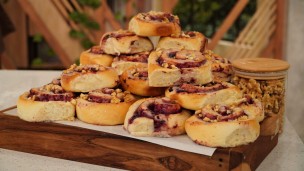 Riquísimo roll de frambuesa y papa