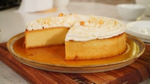 Rico y fácil flan de quesillo de coco