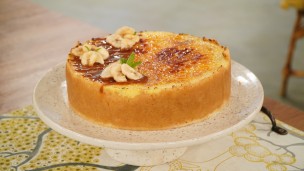 Riquísima torta brulée de bananas 