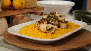Sorprende con estos calamares a la plancha con arroz meloso