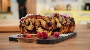 Rico y fácil pan trenzado de chocolate 