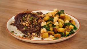 Increíble ojo de bife con crocante y batatas 