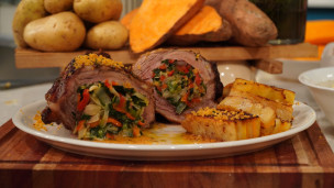 Colita de cuadril mechada con milhoja 