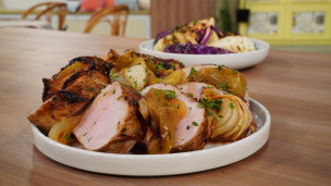 Riquísimo carré de cerdo a la manzana  