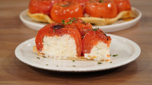 Riquísima tarta de tomate invertida