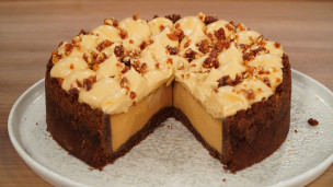 tarta de dulce de leche y caramelo