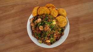arroz frito con camarones