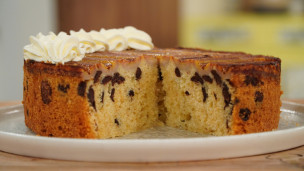 torta invertida de banana